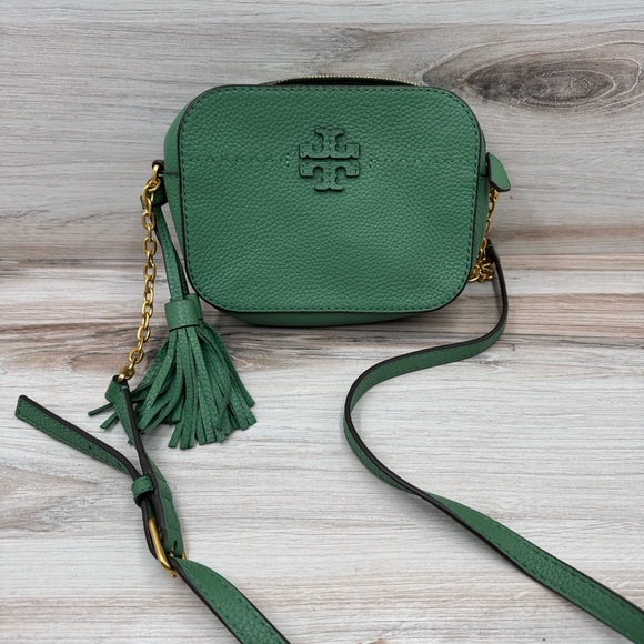 Tory Burch Green Crossbody Bag with Tassel - Picture 1 of 3